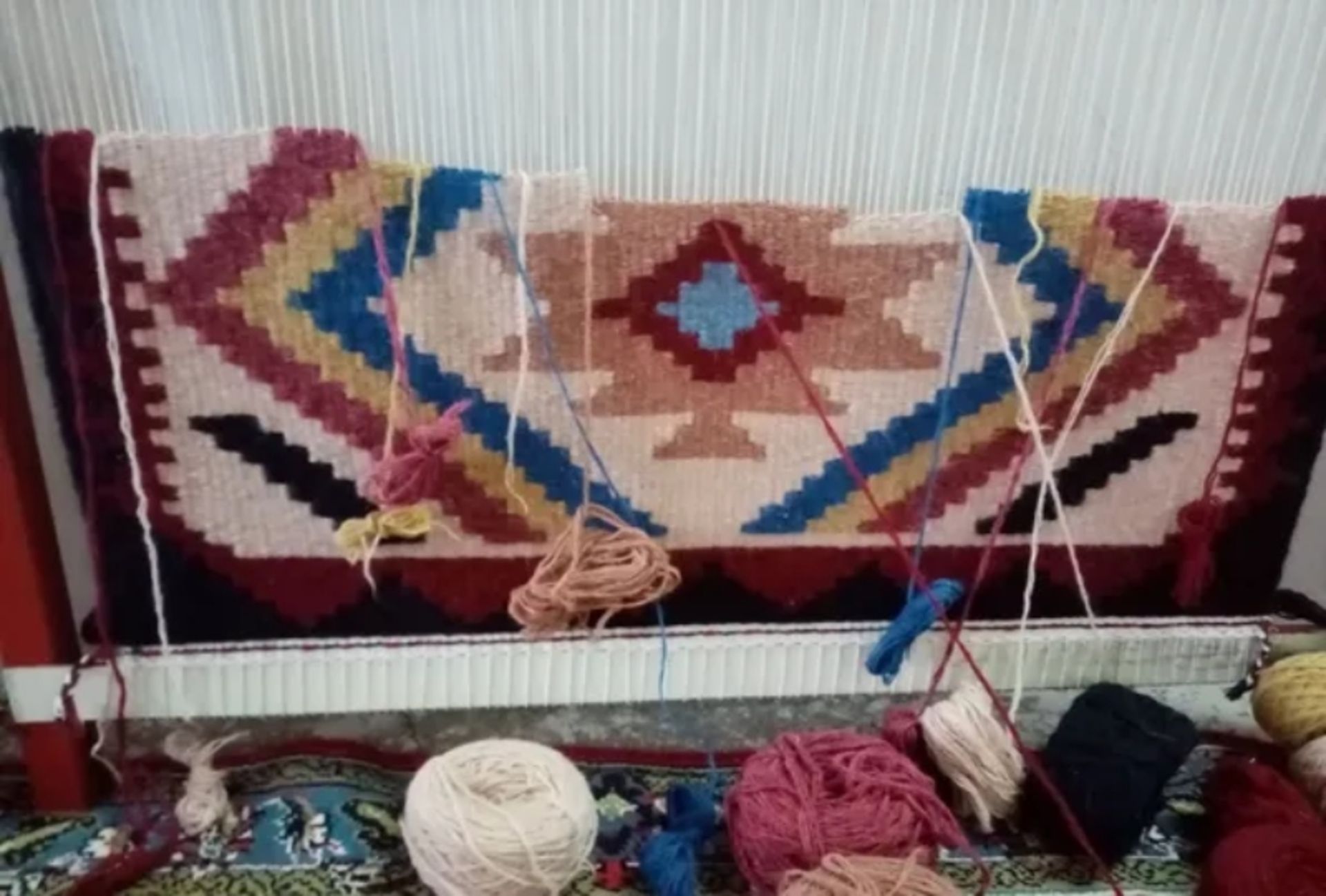 بافت گلیم روی دار کوچک