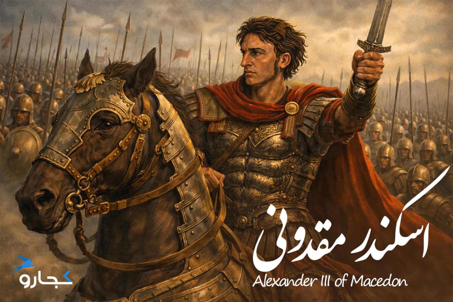 اسکندر مقدونی سوار بر اسب
