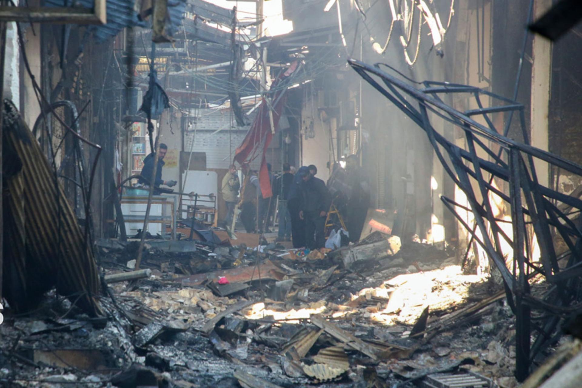 آتش سوزی بازار رشت