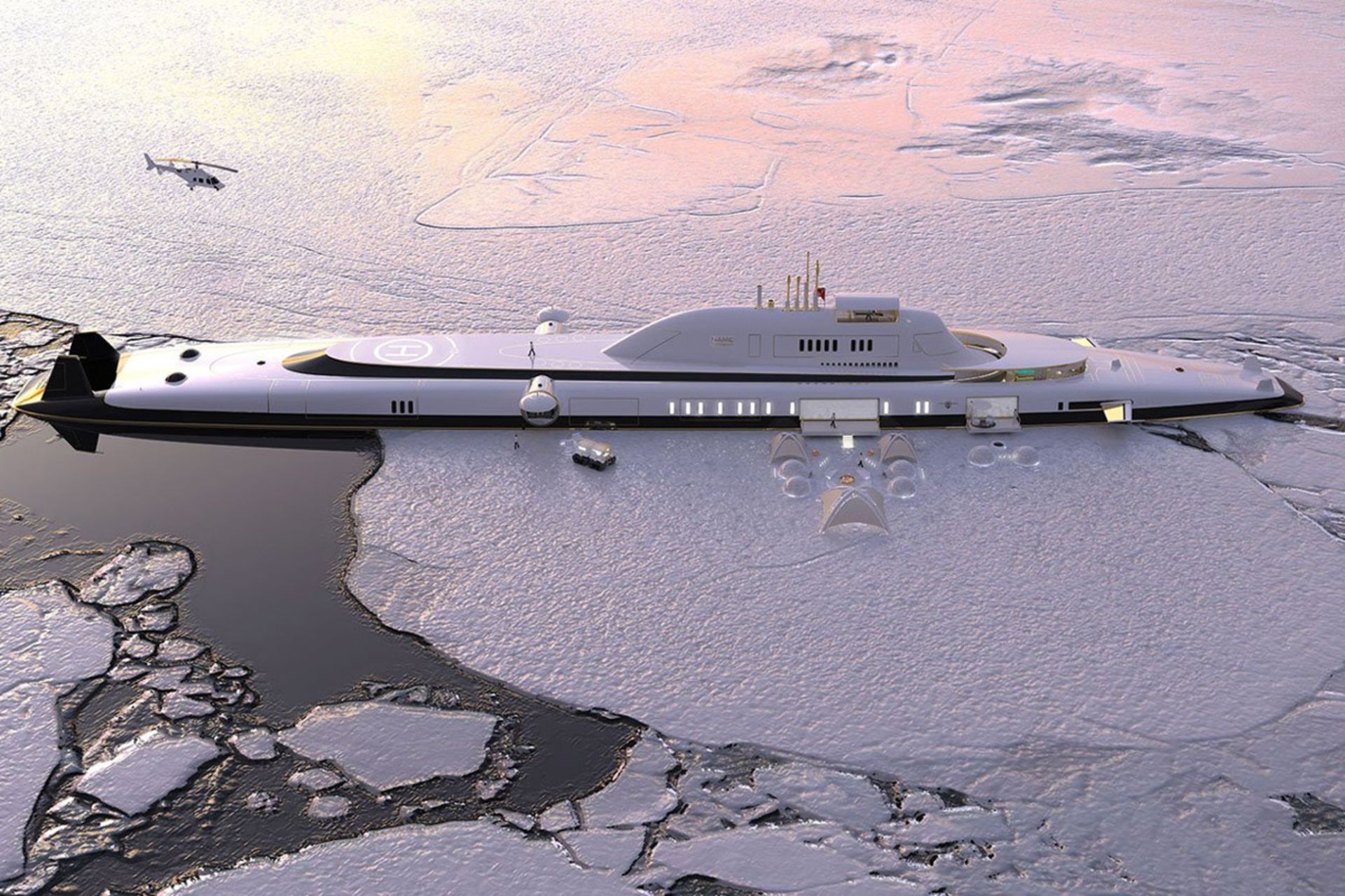 کشتی میگالو M5 در آب‌های قطبی