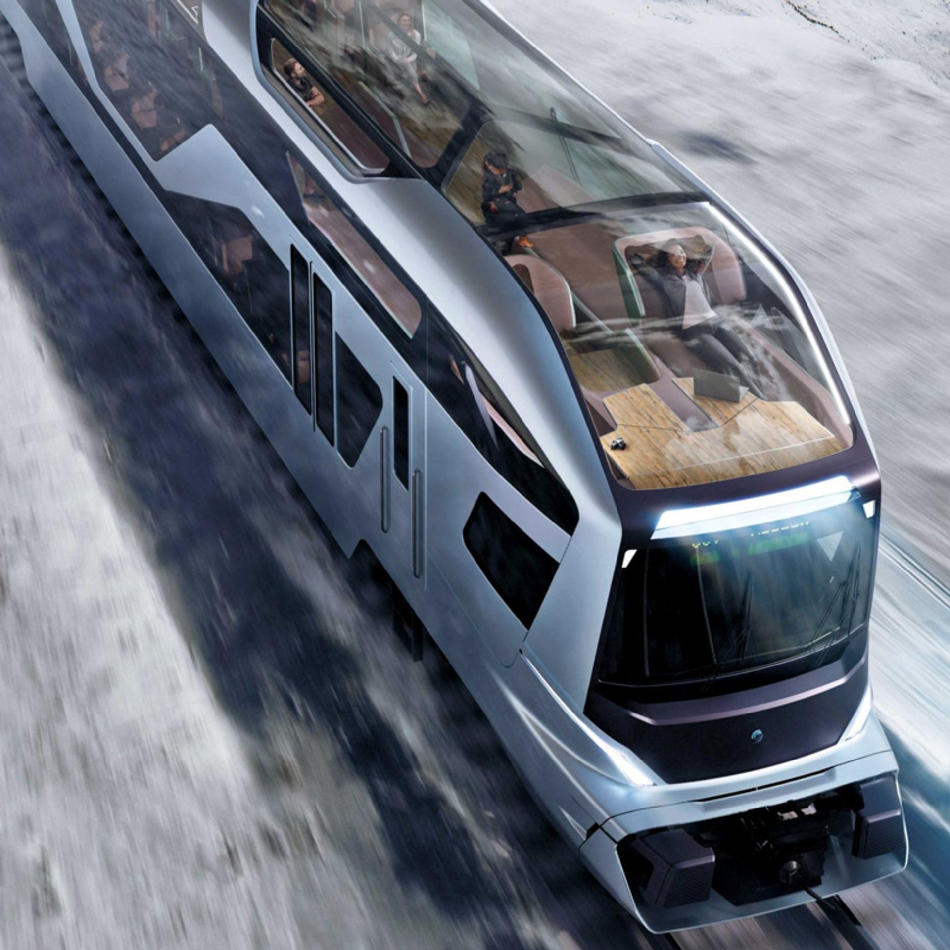 طبقه دوم قطار برقی سقف شیشه‌ای