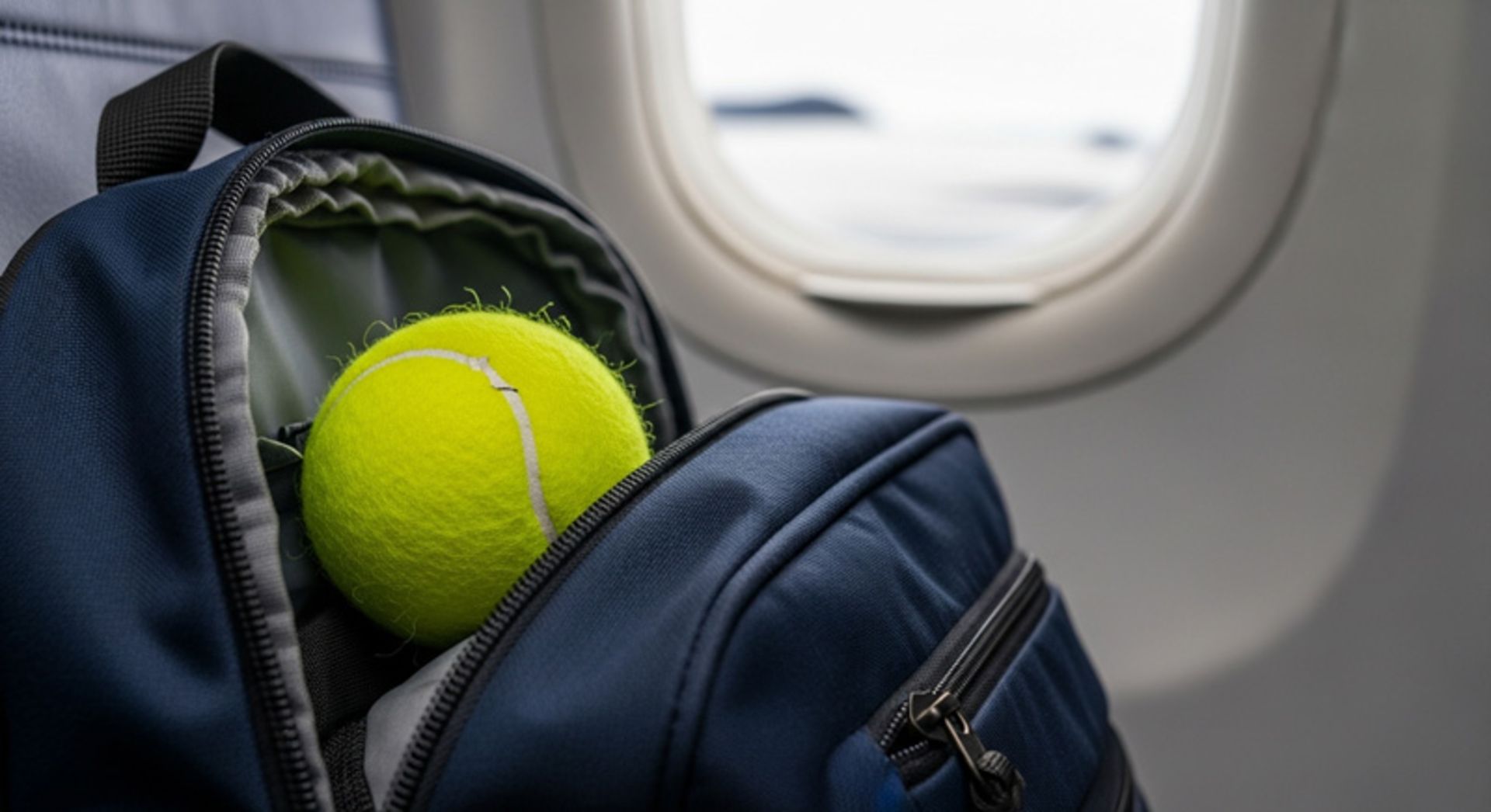 توپ تنیس در هواپیما