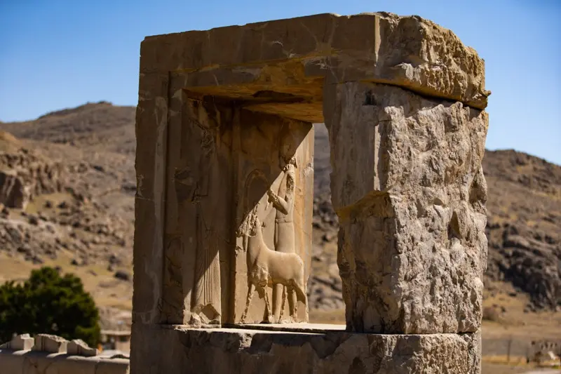 نمایی از کاخ هدیش در تخت جمشید