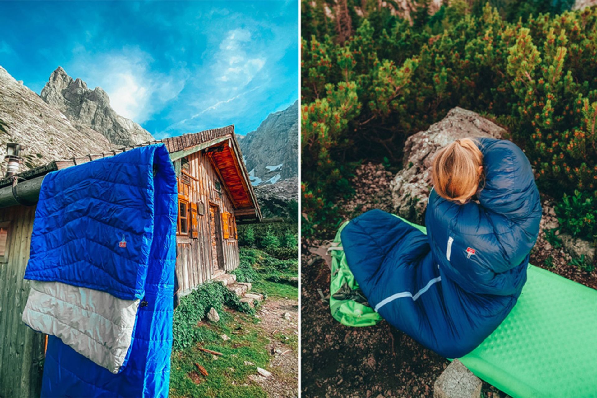 استفاده از کیسه‌خواب آبی در طبیعت