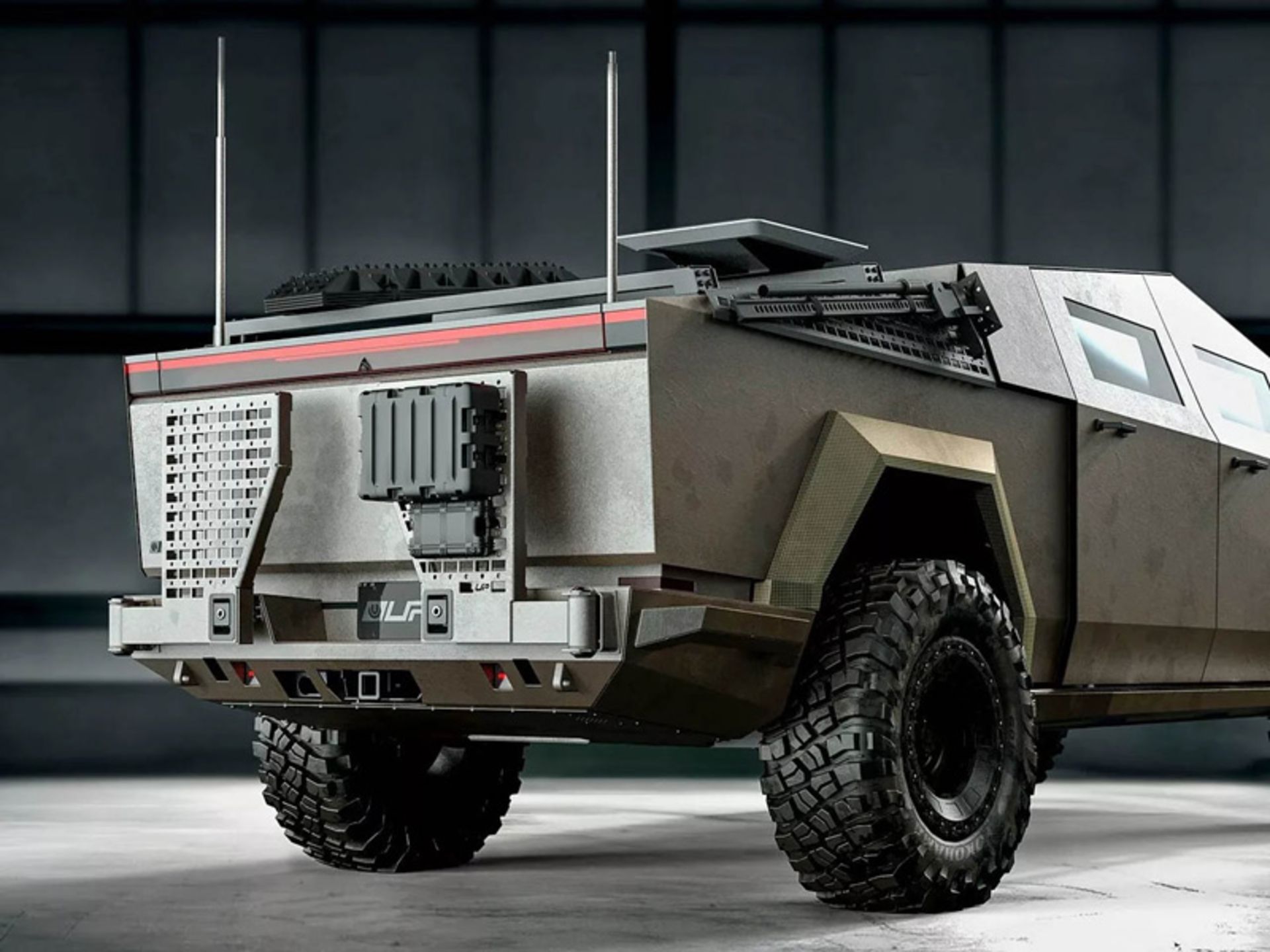 قسمت عقبی کیت استینگ روی سایبرتراک