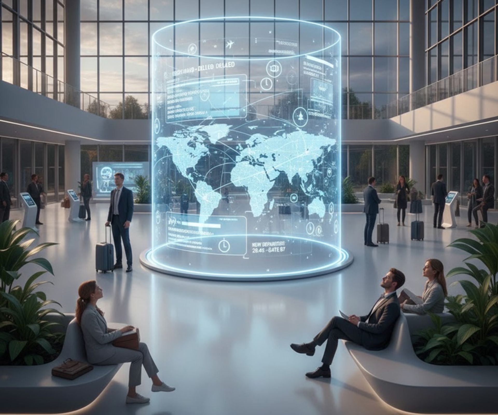 سالن انتظار فرودگاه مکانیزه با هوش مصنوعی