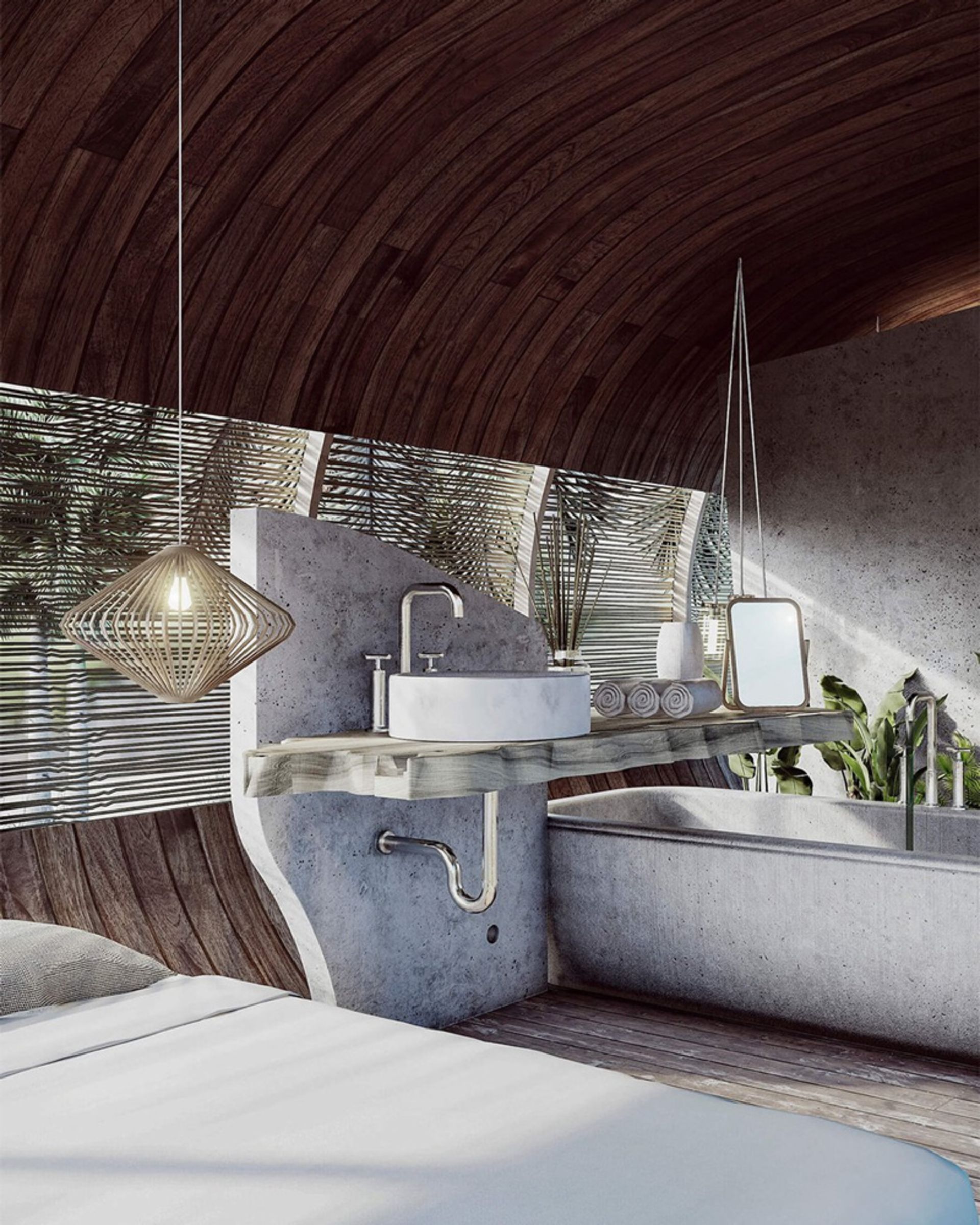 سرویس حمام در کلبه‌های پیله‌ای کوبا