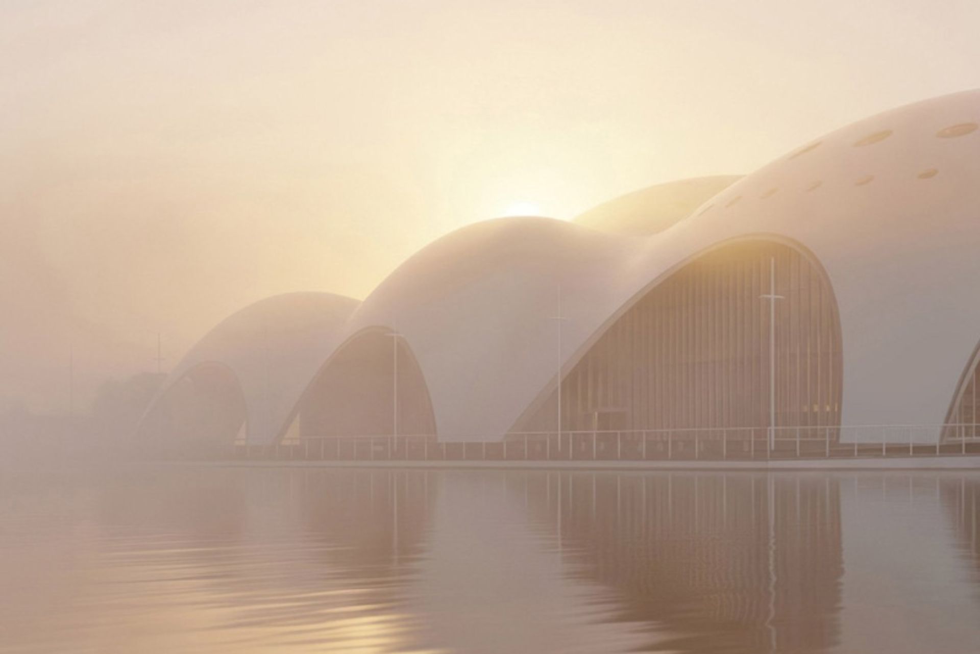 خانه اپرای هانوی در مه صبحگاهی