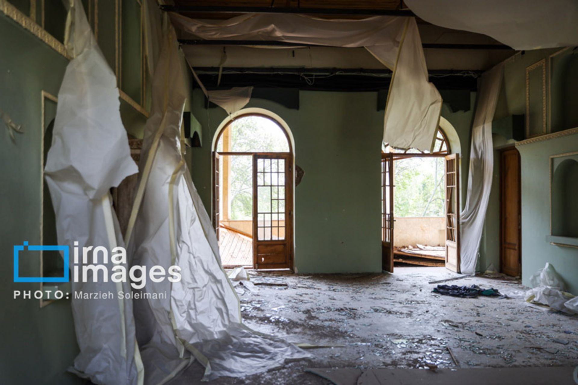 آسیب جنگ به کاخ سعدآباد