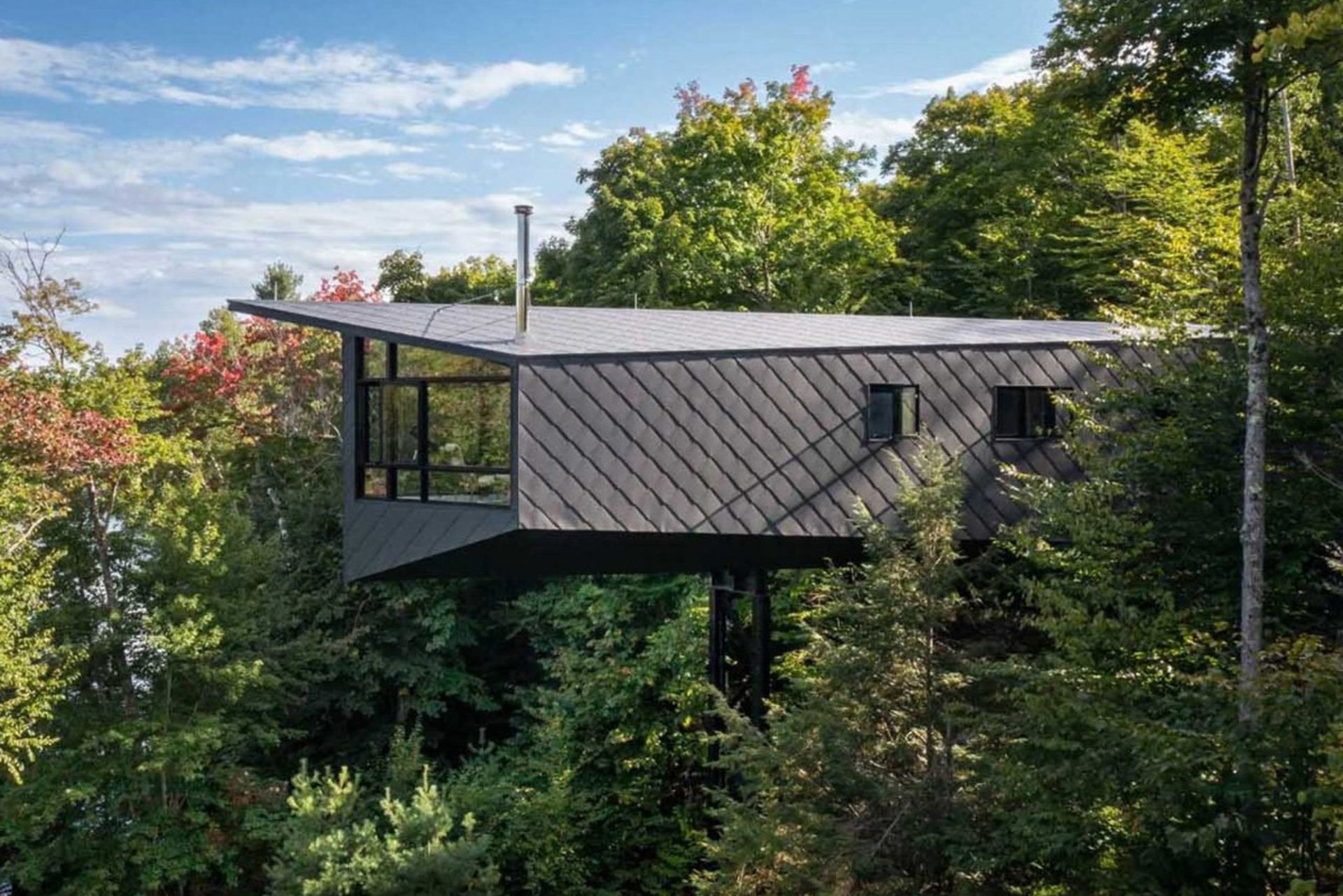 کلبه معلق مور در جنگل‌های کانادا