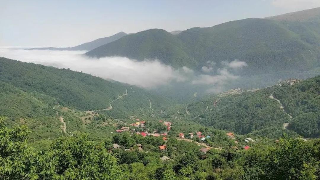 منطقه کوهستانی مه آلود