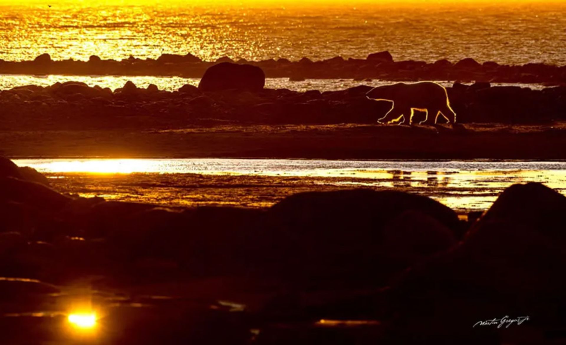 غروب خورشید در قطب شمال