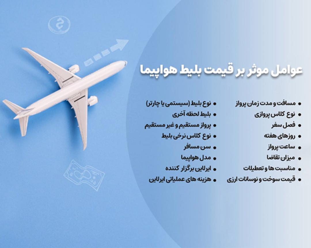عوامل موثر در قیمت بلیط هواپیما