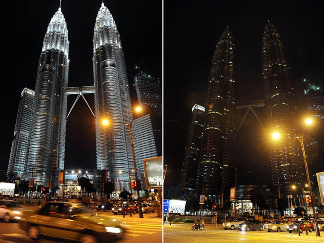 Petronas Towers earth hour