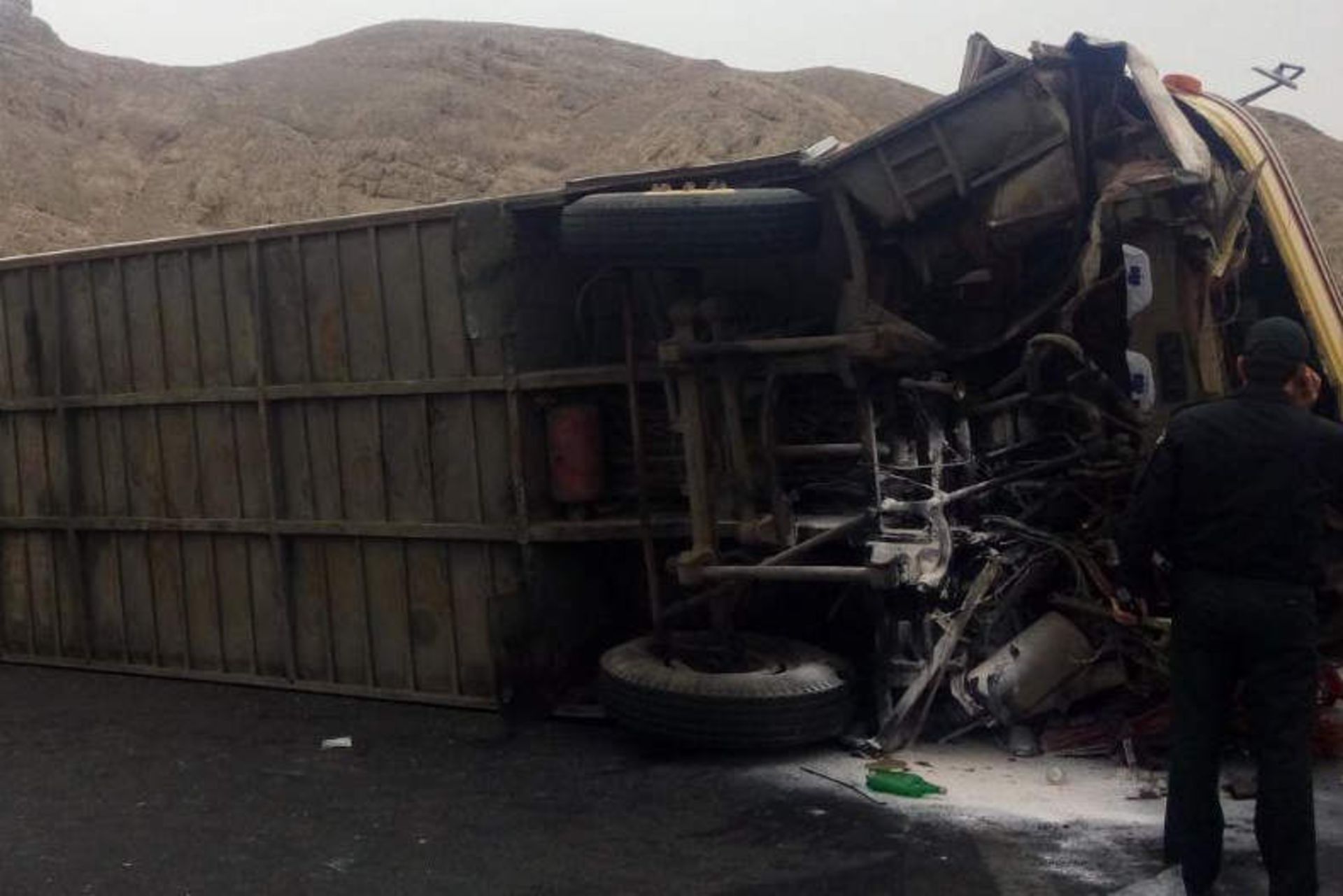 واژگونی اتوبوس