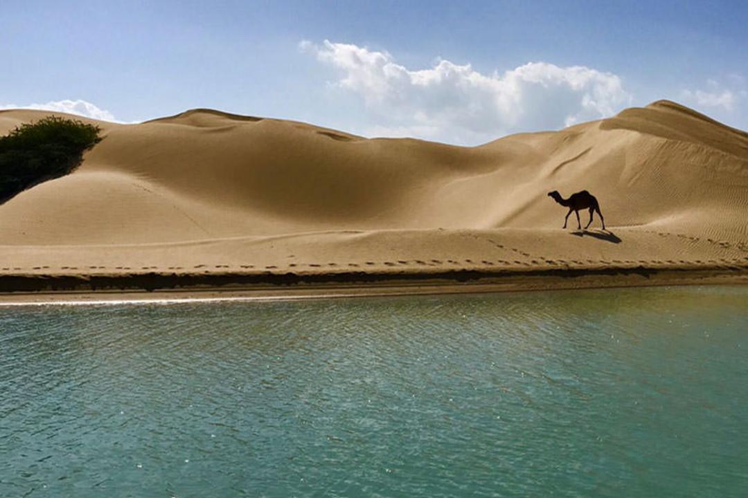 روستای درک رمل های کویری و ساحل 
