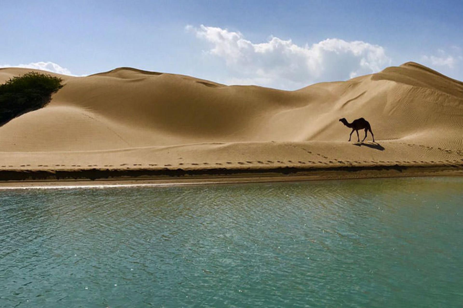 روستای درک رمل های کویری و ساحل 