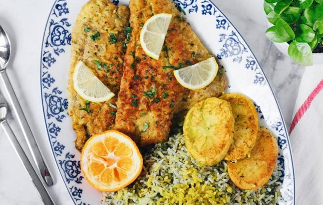 طعم سبزی پلو با ماهی شب عید