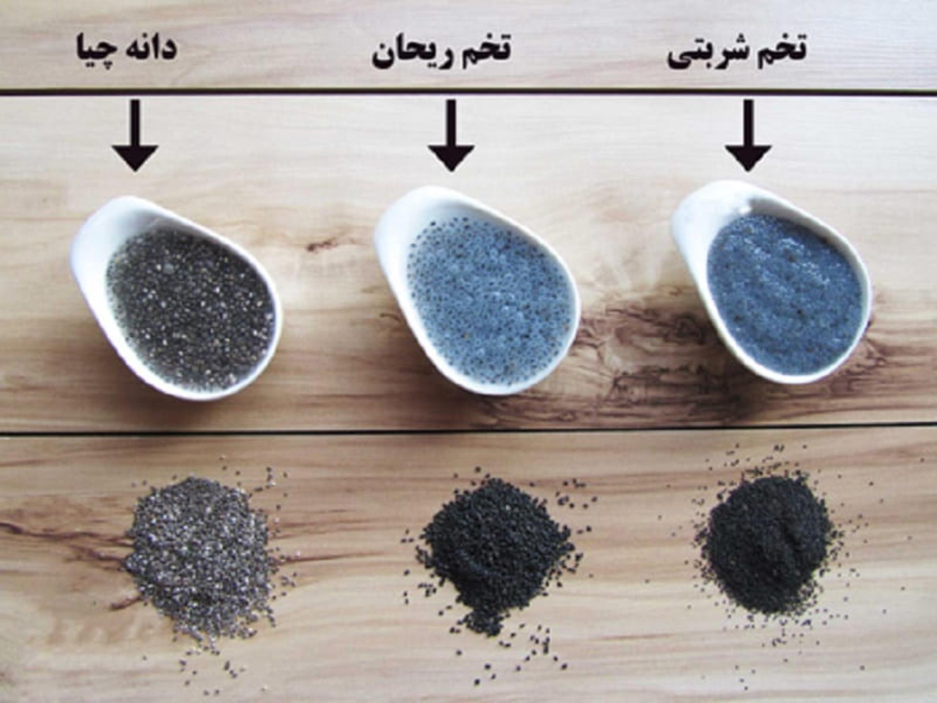 تفاوت تخم شربتی، دانه چیا و تخم ریحان