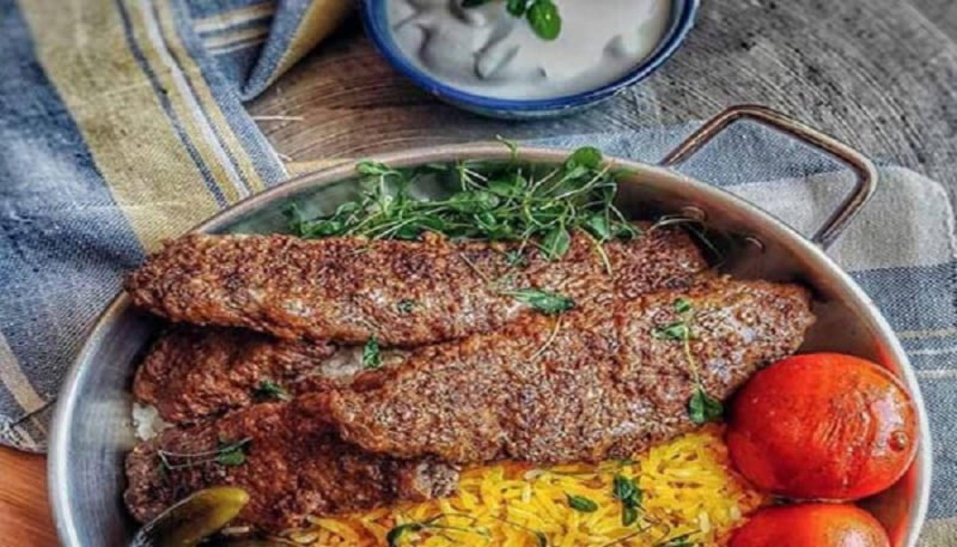 کباب تابه ای با جعفری
