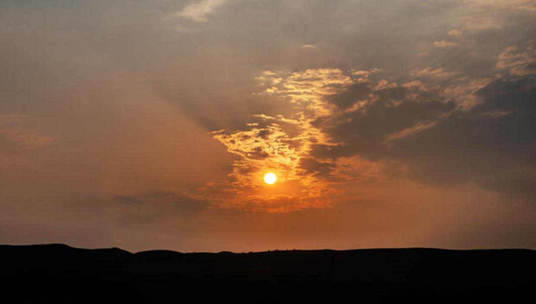 غروب زیبای کویر بوزید آباد
