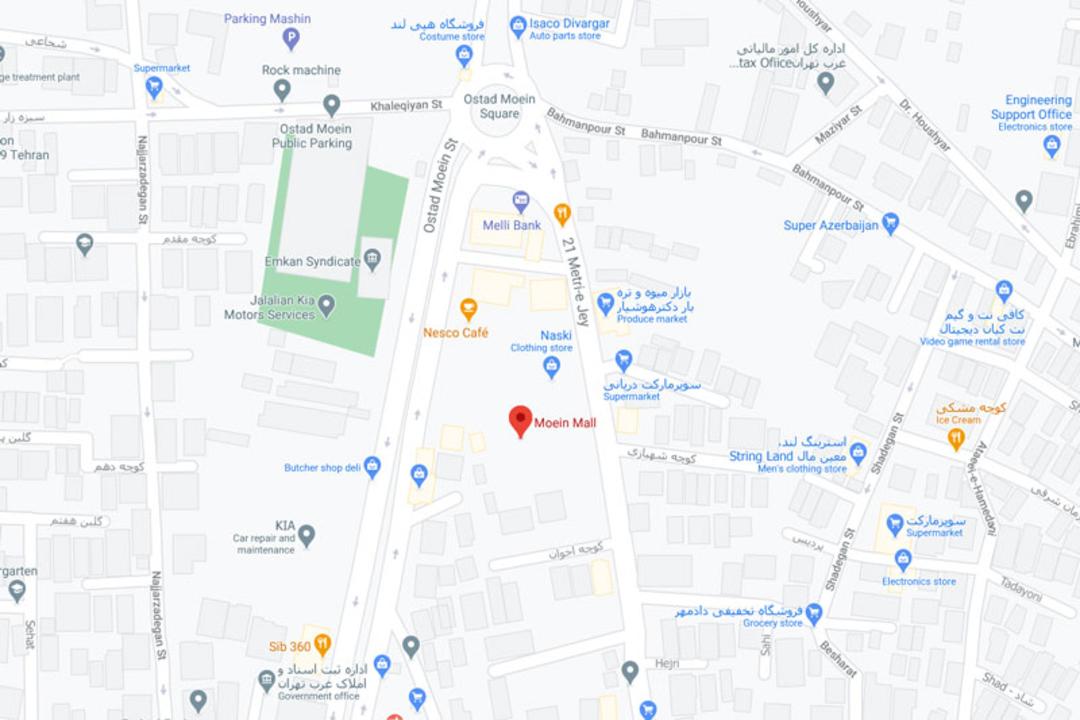 نقشه معین مال تهران
