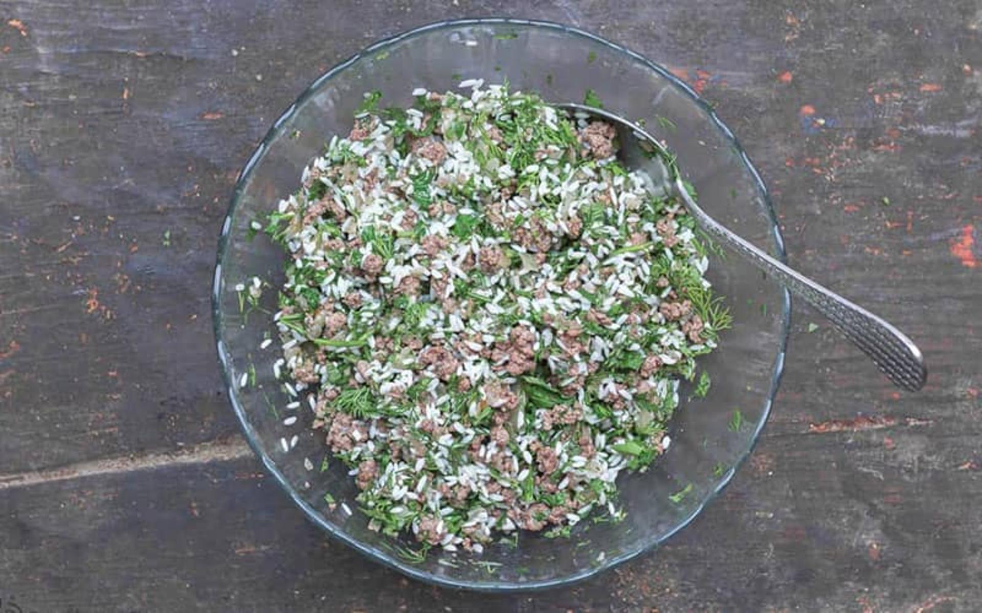 مواد اولیه دلمه برگ مو