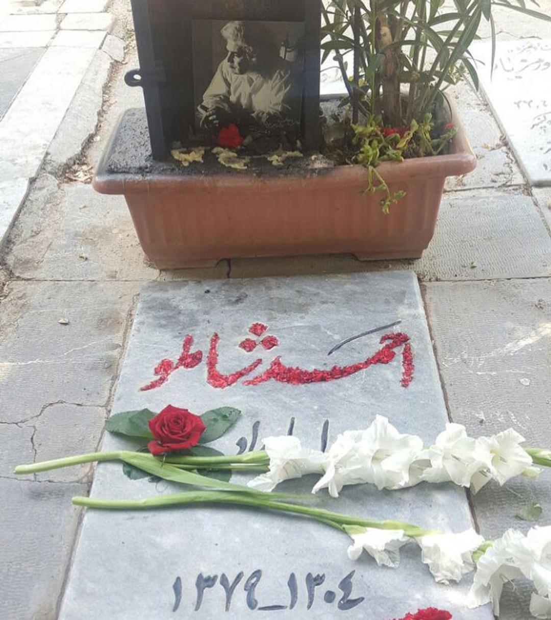 مزار احمد شاملو در امامزاده طاهر