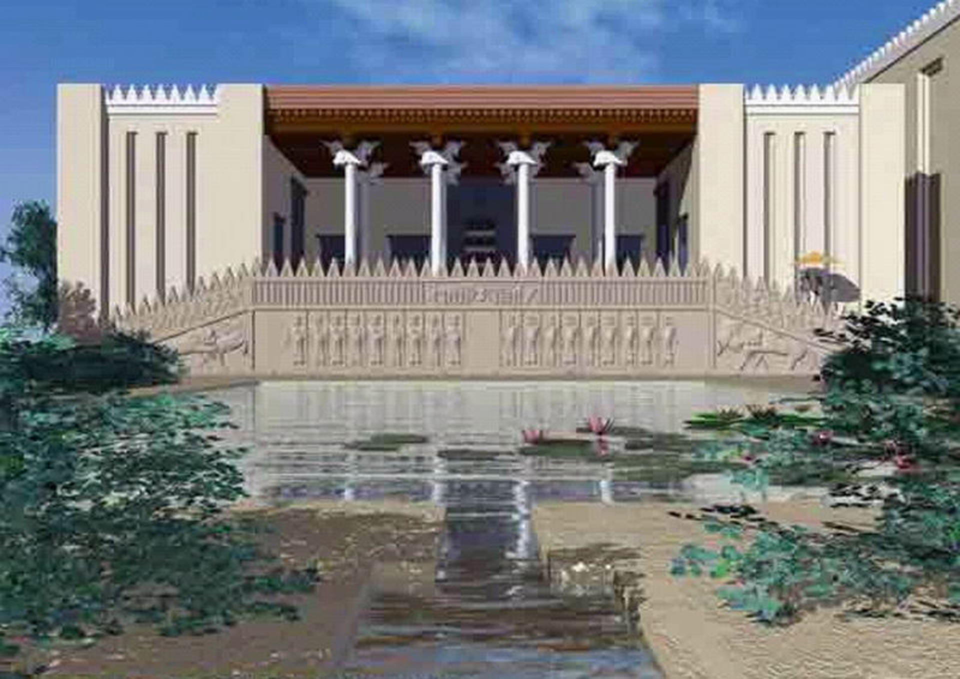 نمای ورودی کاخ های تخت جمشید پیش از تخریب