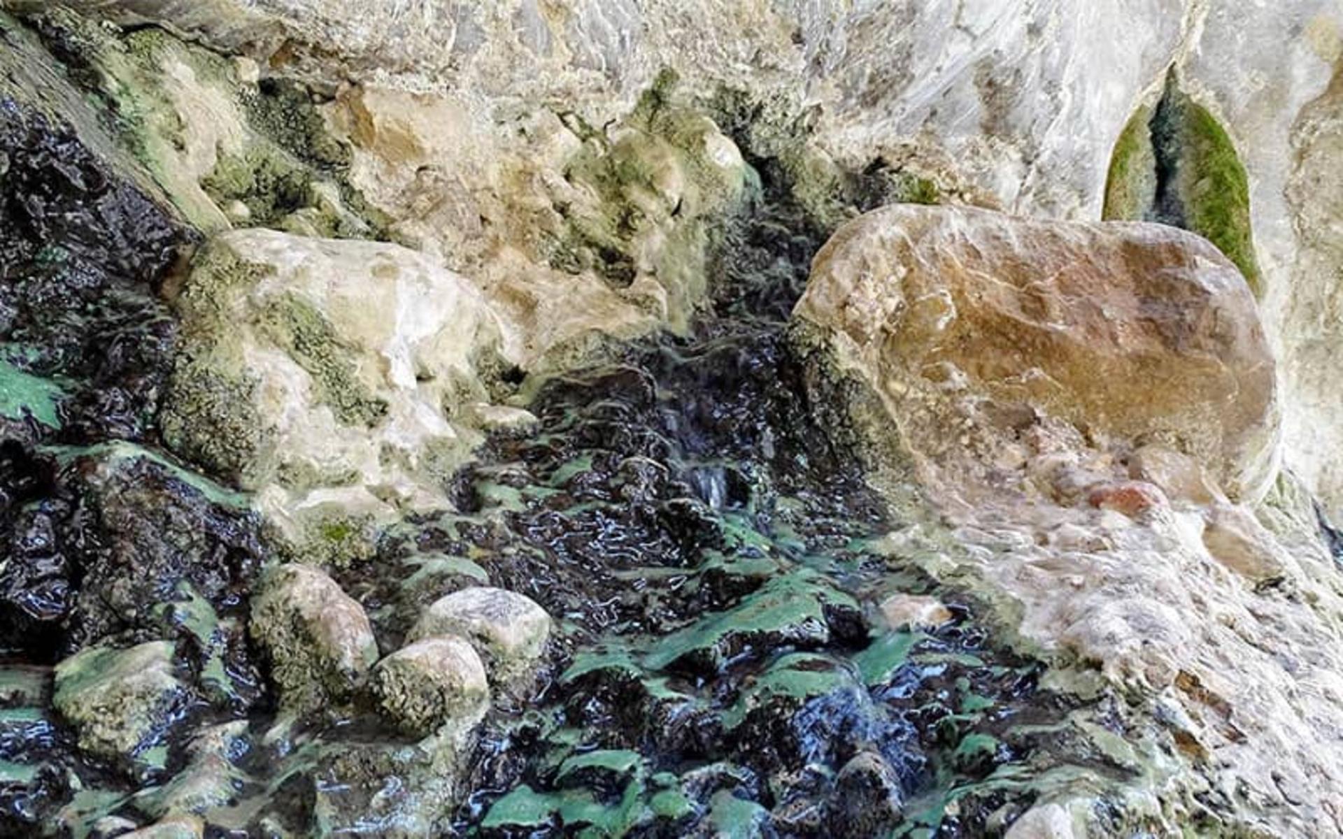 آب چشمه مرتضی روی صخره
