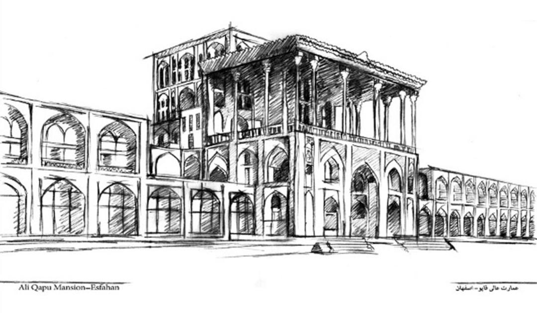 طراحی پلان عمارت عالی قاپو