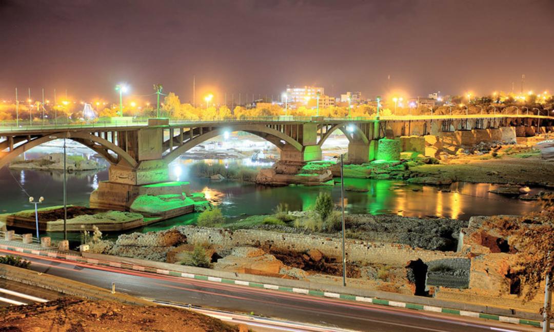 نورپردازی پل ساسانی دزفول در شب
