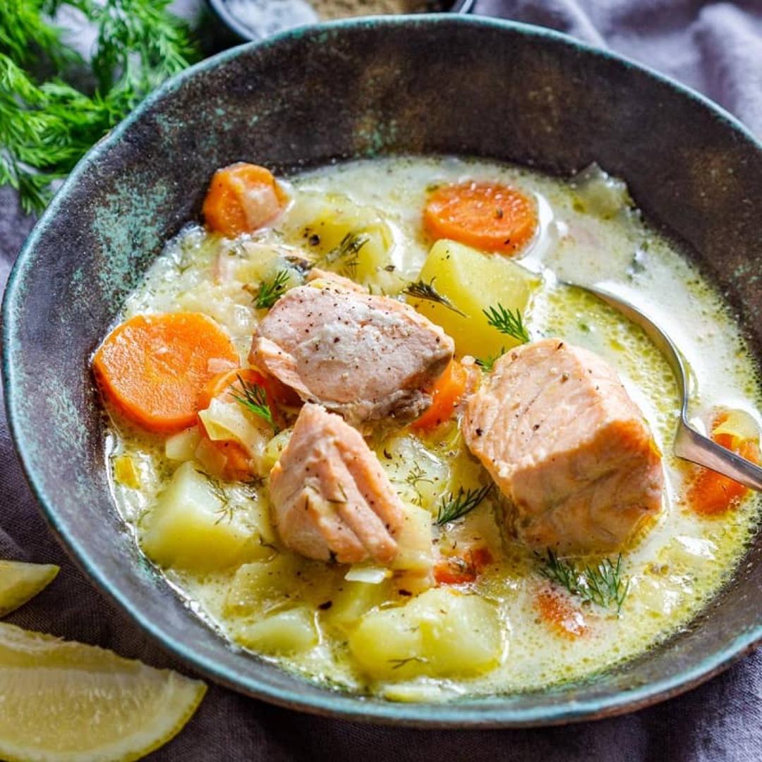 طرز تهیه سوپ سالمون