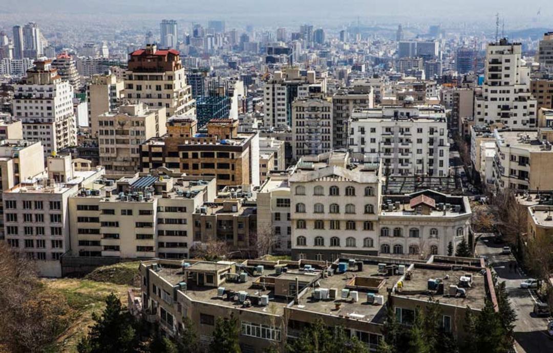 نمایی از بالای محله ولنجک و ساختمان های بلند ولنجک