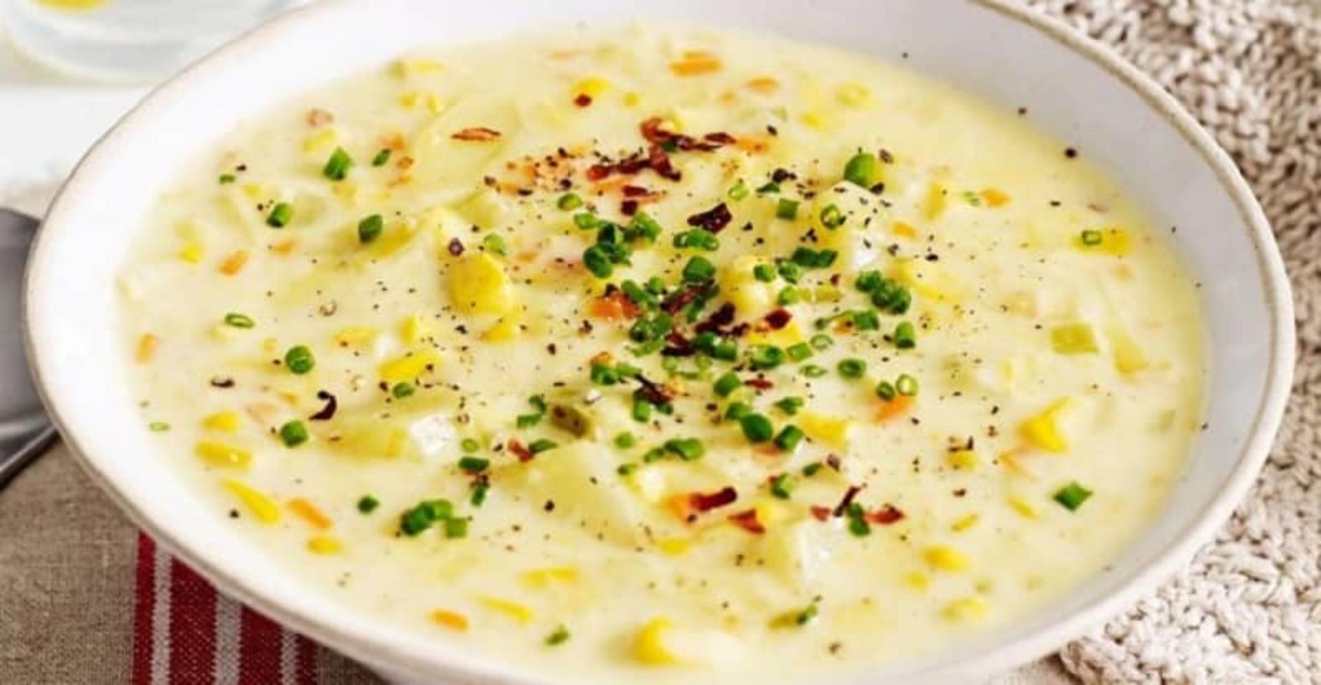 سوپ ذرت و سیب زمینی