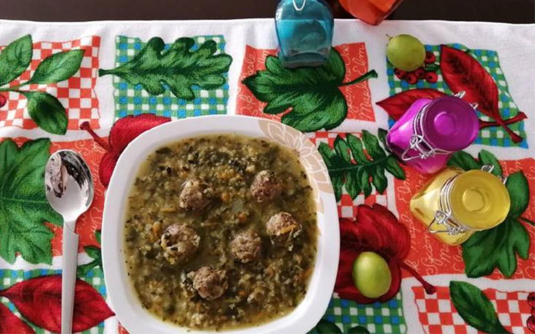 آش شوربای سبزی