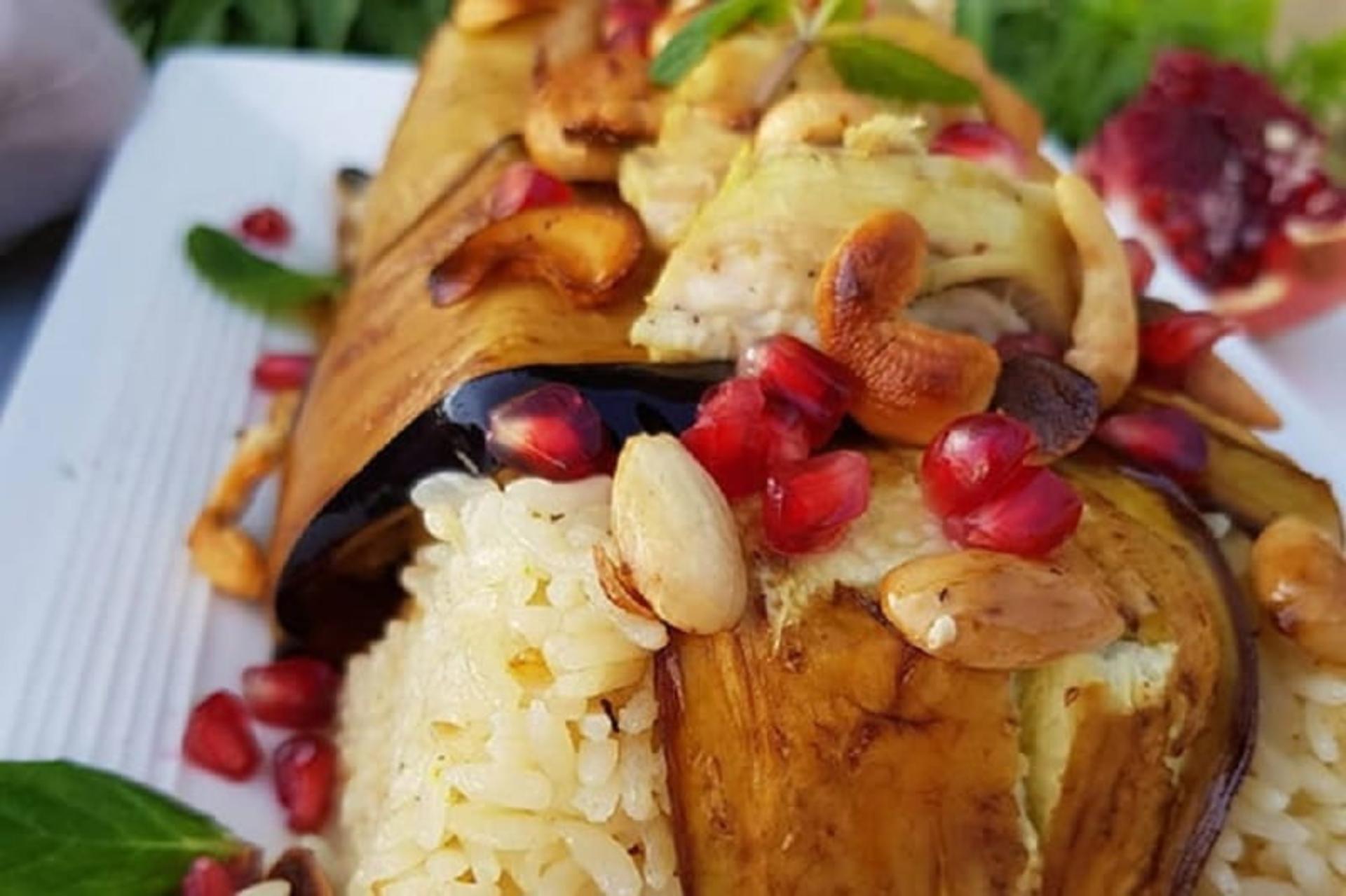 طرز تهیه مقلوبه مرغ و بادمجان