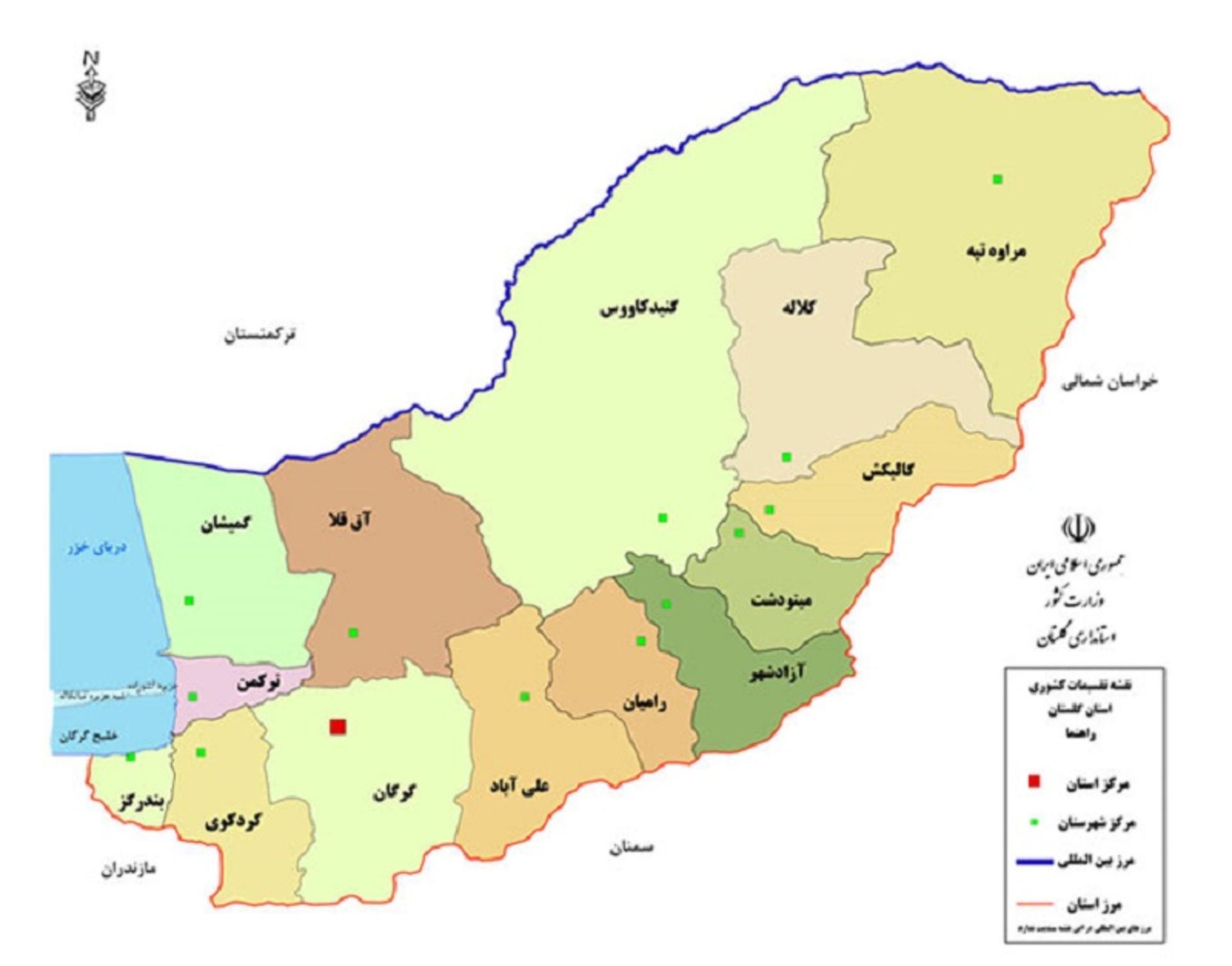 نقشه گلستان