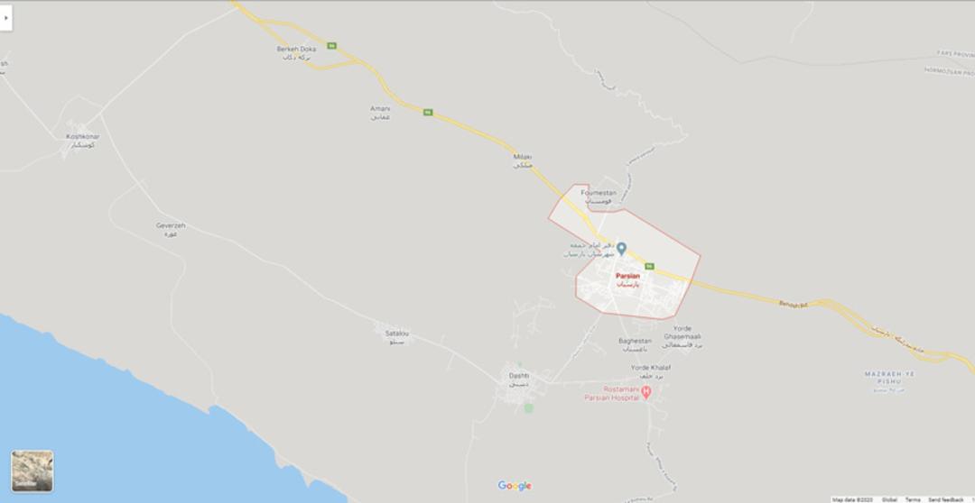 موقعیت پارسیان هرمزگان روی گوگل مپ
