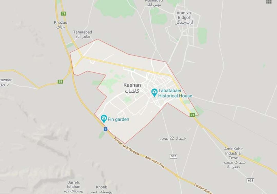 نقشه گوگل کاشان 