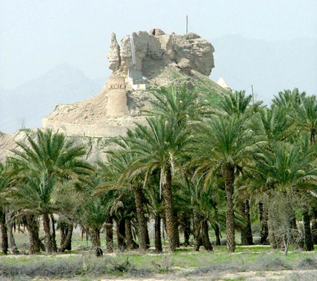 قلعه فین هرمزگان در میان نخلستان‌