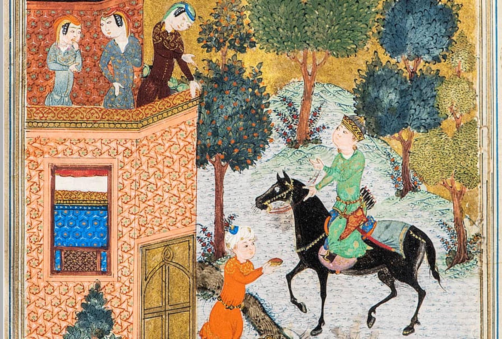 برگی از نسخه خطی خمسه نظامی در موزه ملی ایران