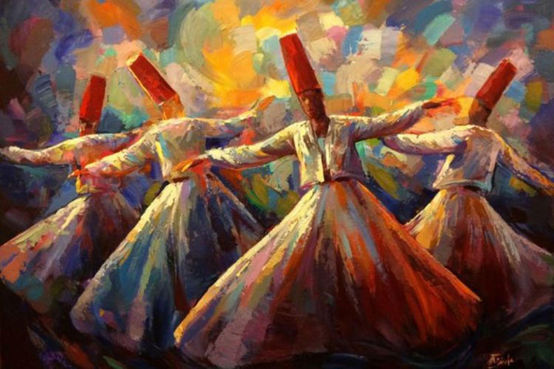 تابلوی نقاشی از رقص سماع