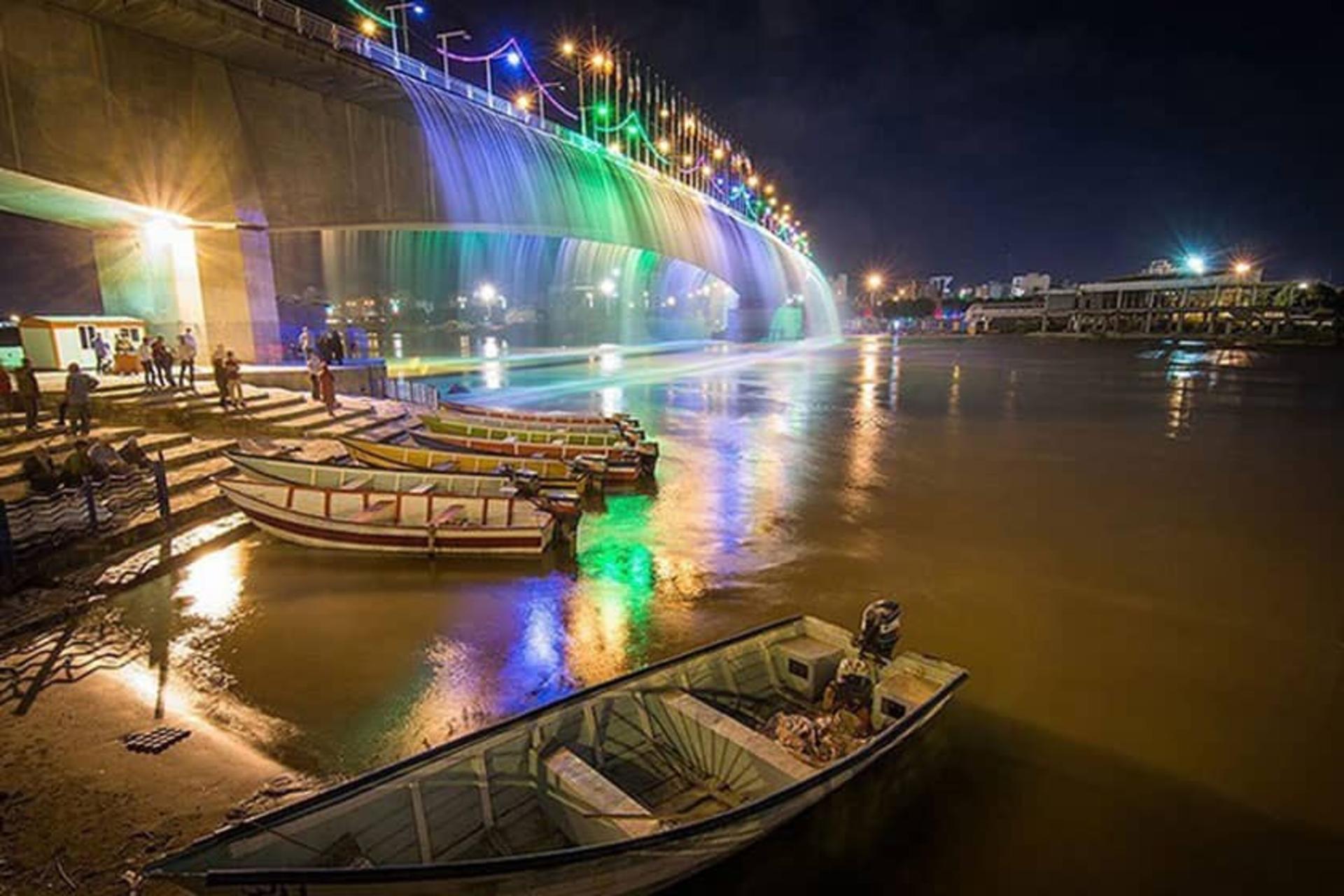 پل اهواز در نورپردازی شب