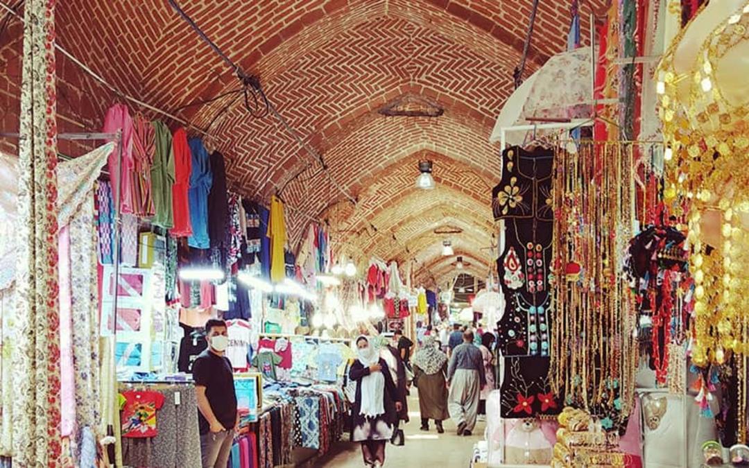 راسته اصلی و سرپوشیده بازار سنندج