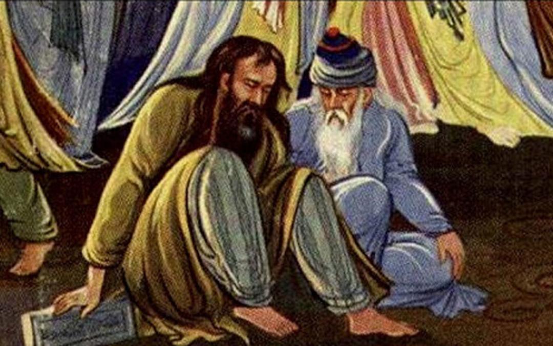 نقاشی ملاقات مولانا و شمس تبریزی
