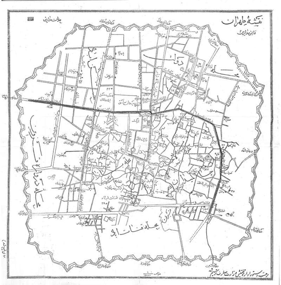 آخرین نقشه زمان قاجاریه از موقعیت مدارس تهران