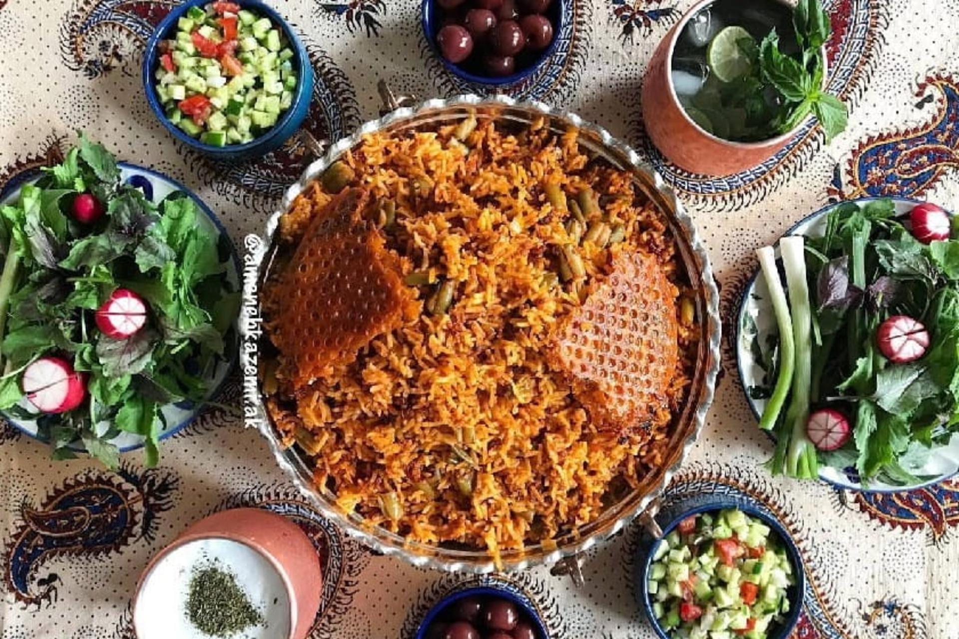 لوبیا پلوی خوشمزه