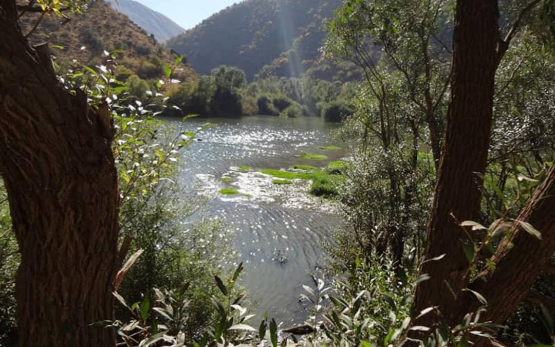 دریاچه ای زیبا در وسط کوهستان