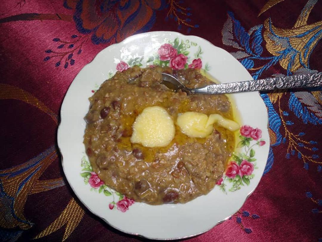 آش لعابی با روغن حیوانی
